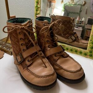 Polo by Ralph Lauren Tan Combat Boots